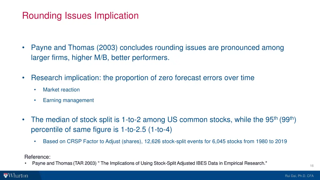 rounding issues implication