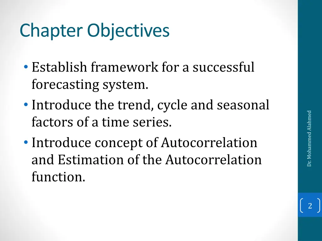 chapter objectives