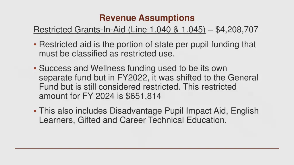 revenue assumptions 3