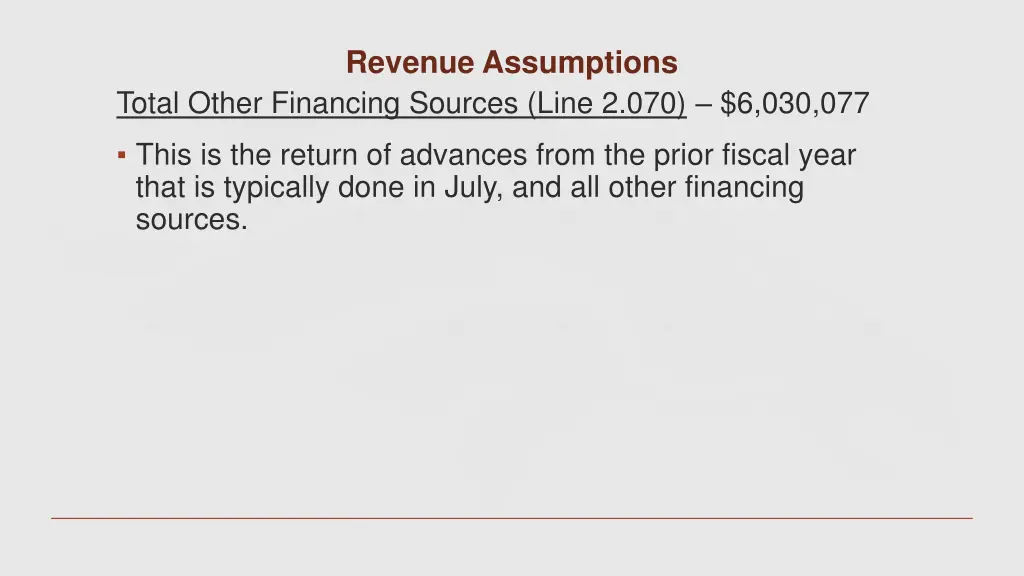 revenue assumptions 5