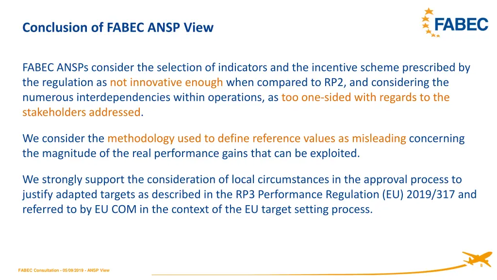 conclusion of fabec ansp view