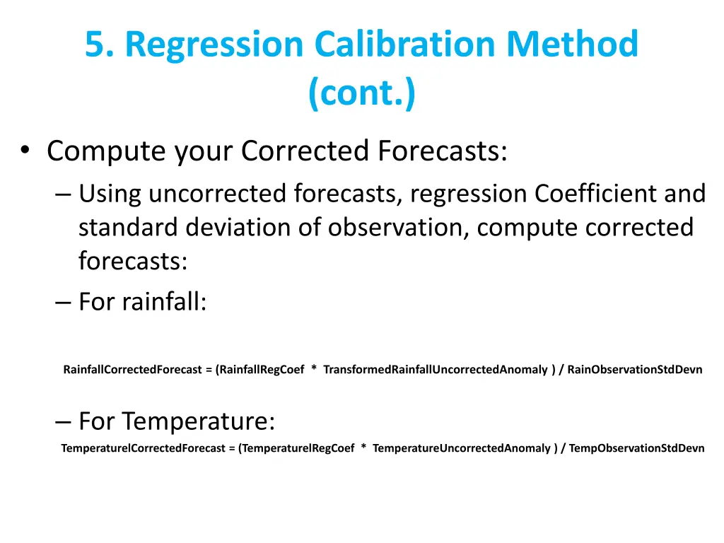 5 regression calibration method cont 5