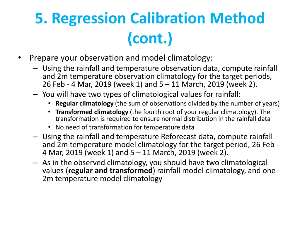 5 regression calibration method cont