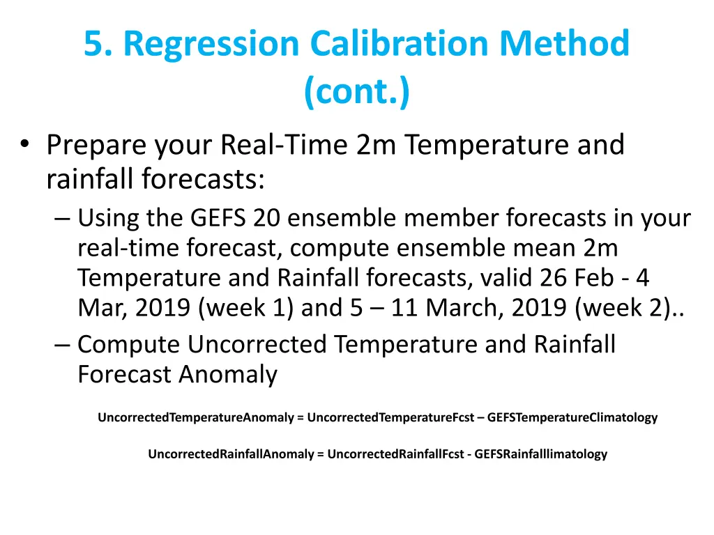 5 regression calibration method cont prepare your