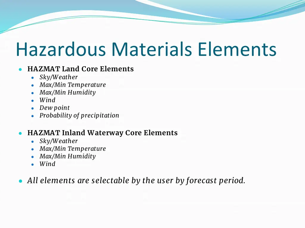 hazardous materials elements