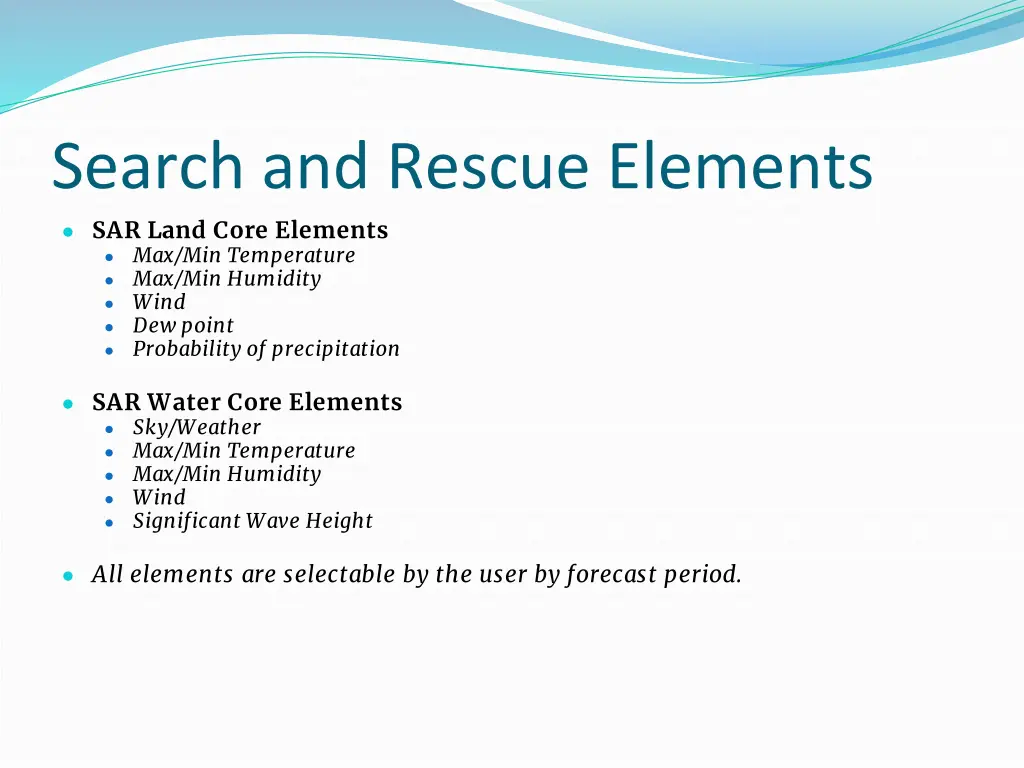 search and rescue elements sar land core elements