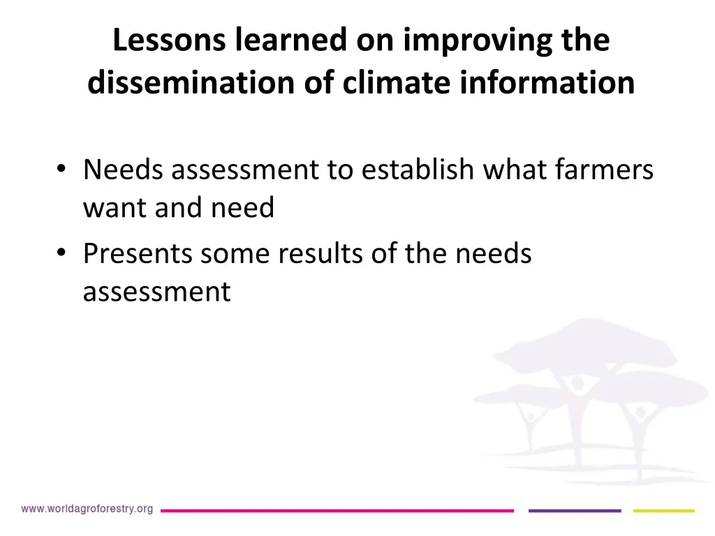 lessons learned on improving the dissemination