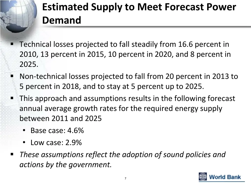 estimated supply to meet forecast power demand