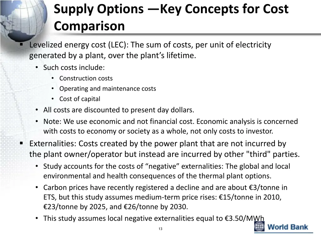 supply options key concepts for cost comparison