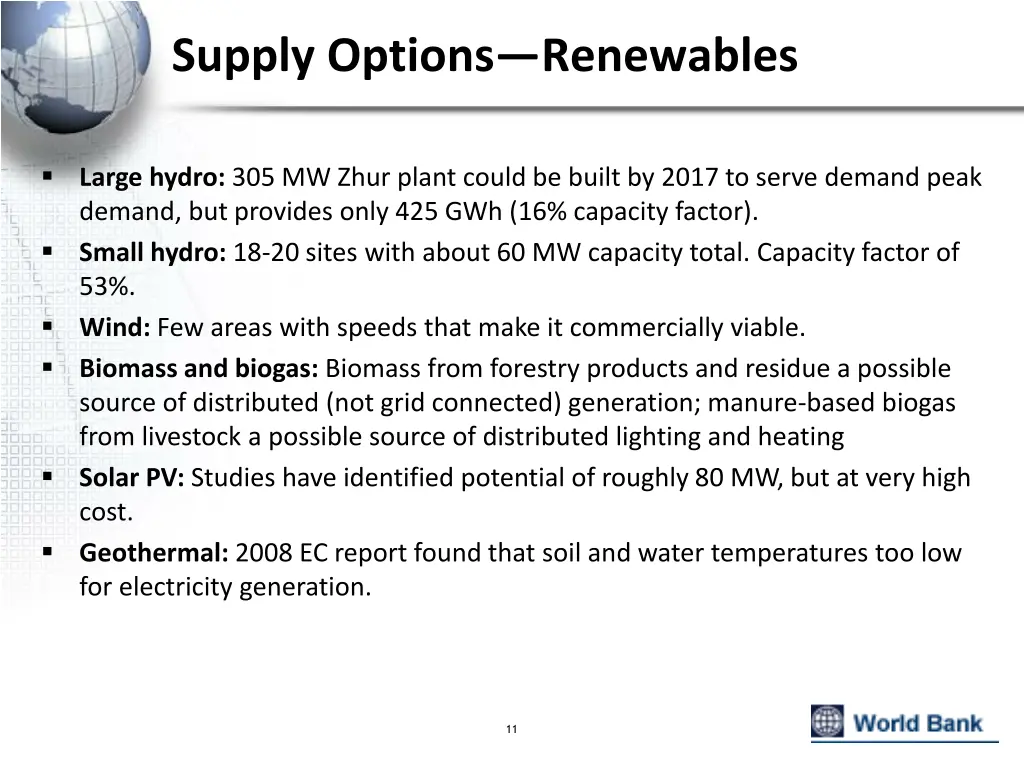 supply options renewables