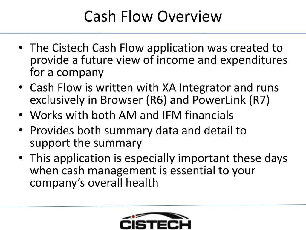 cash flow overview