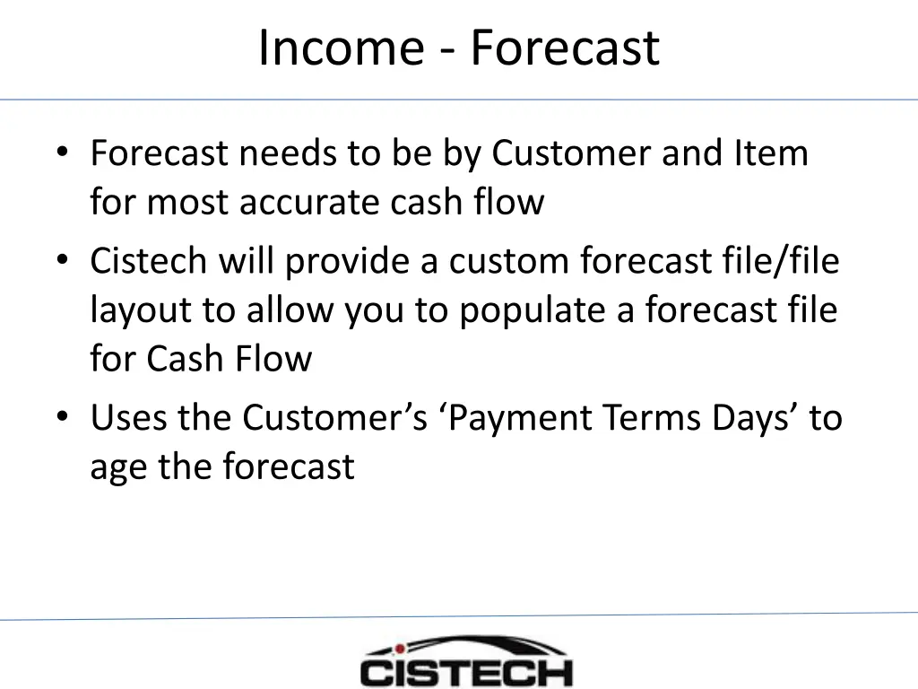 income forecast