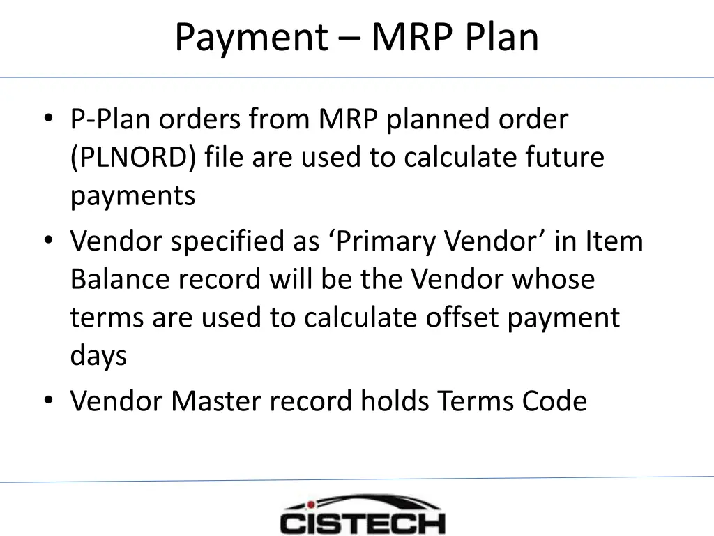 payment mrp plan