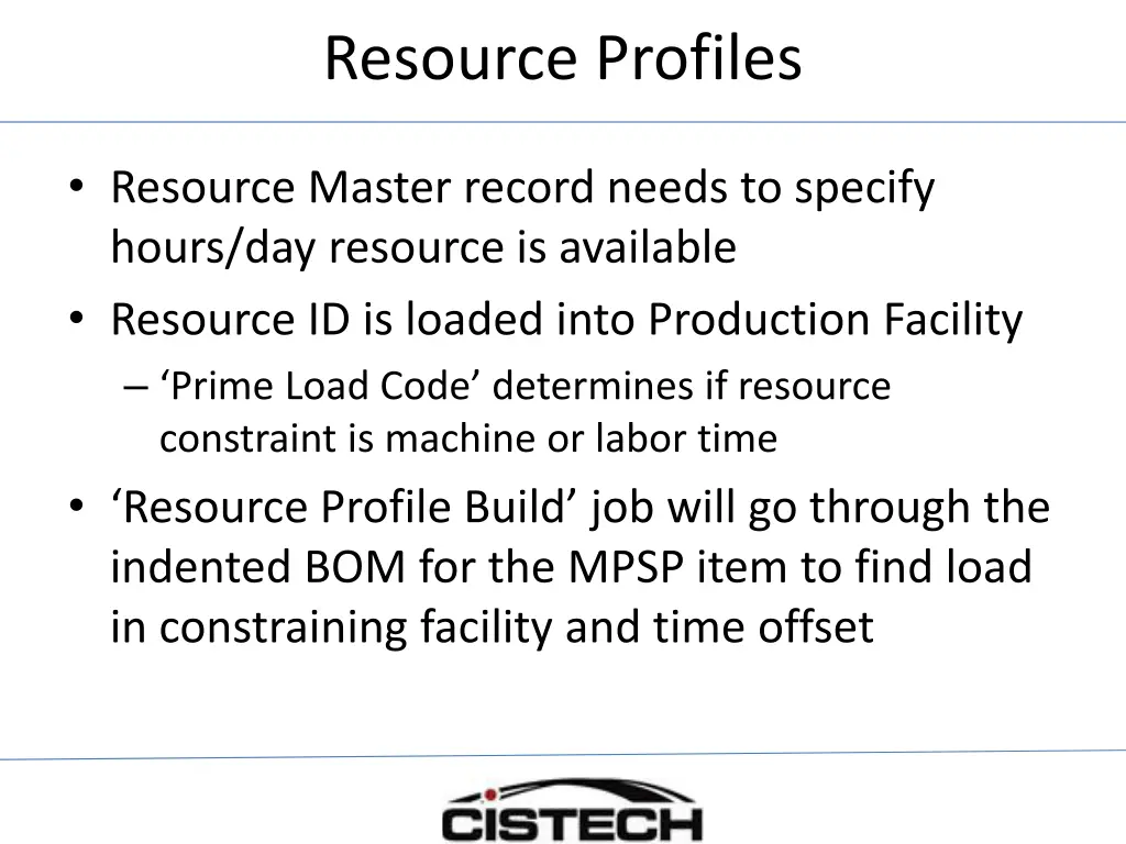 resource profiles