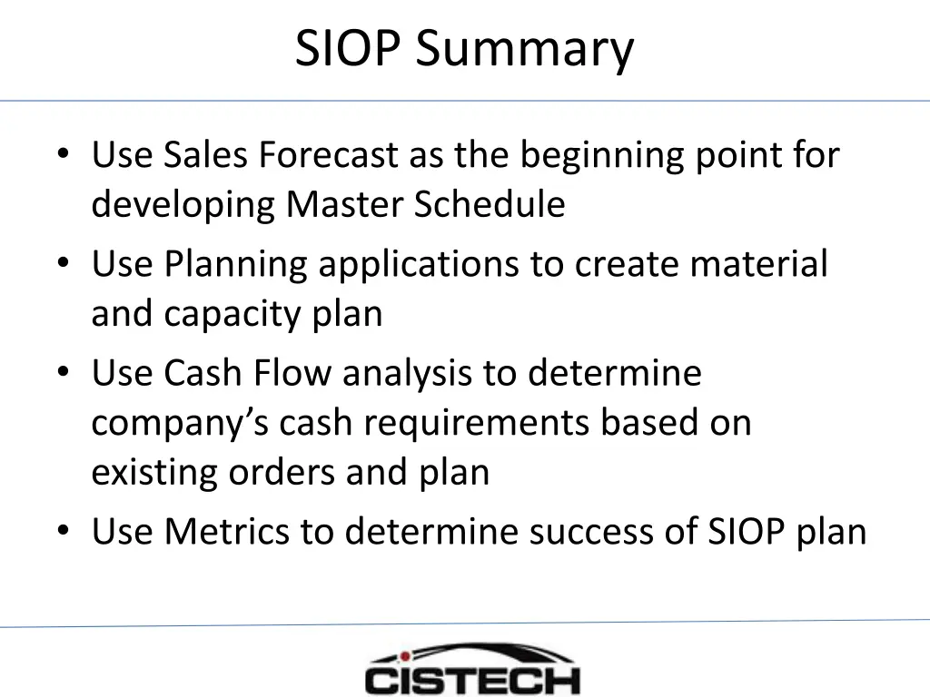 siop summary