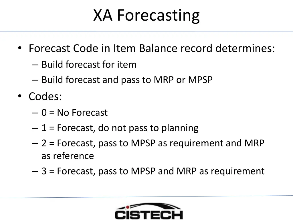 xa forecasting