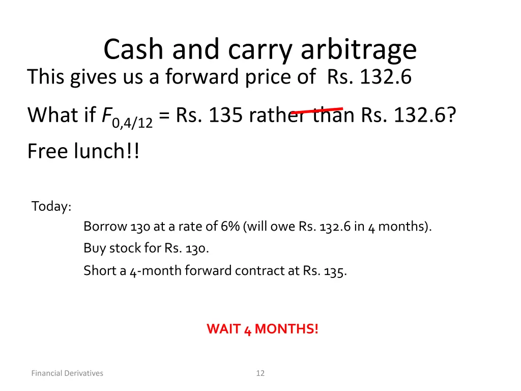 cash and carry arbitrage this gives us a forward