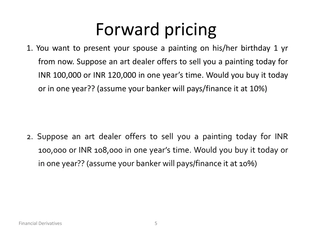 forward pricing