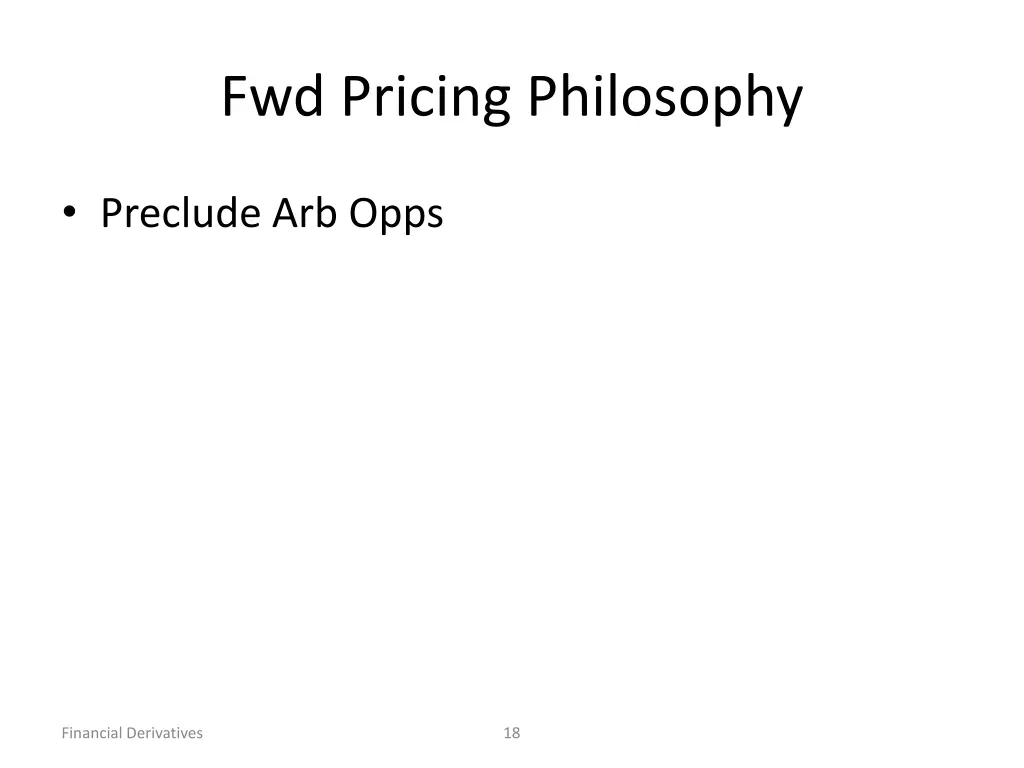 fwd pricing philosophy