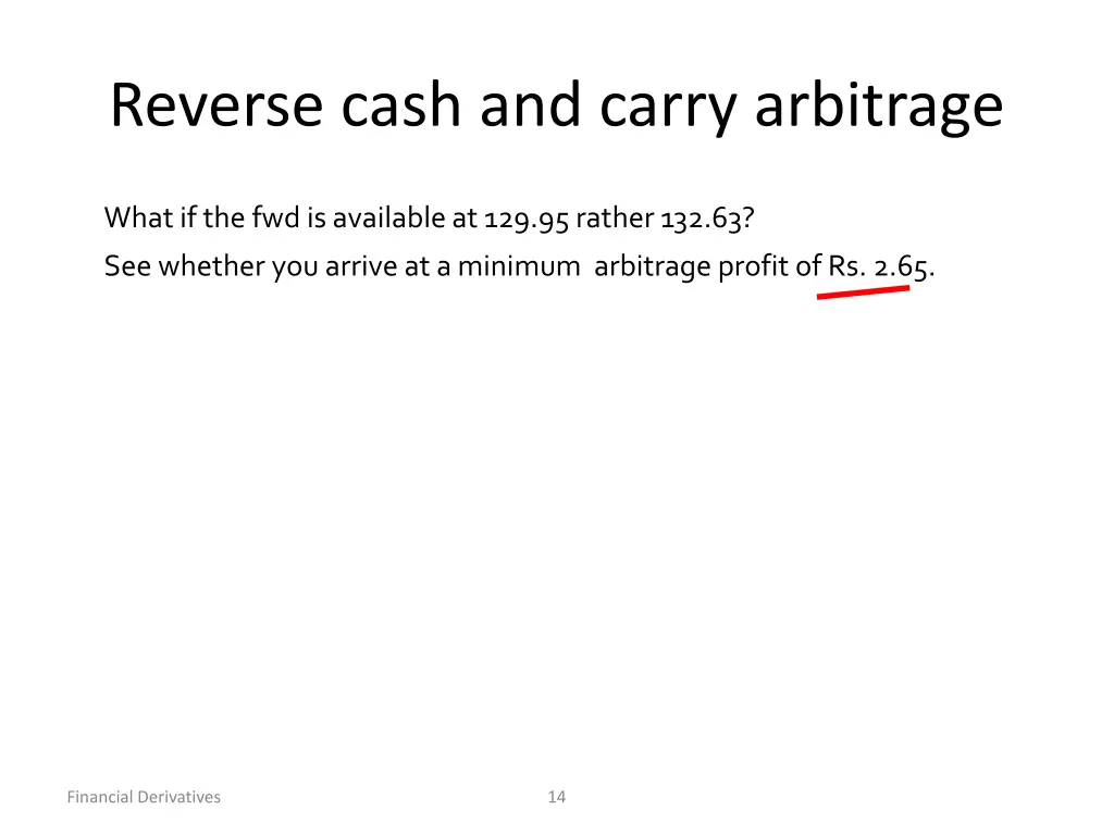 reverse cash and carry arbitrage