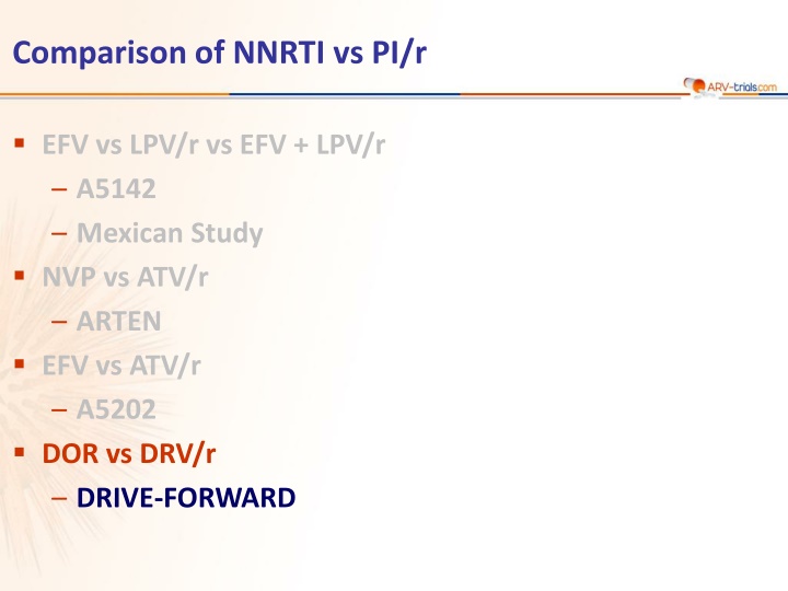 comparison of nnrti vs pi r