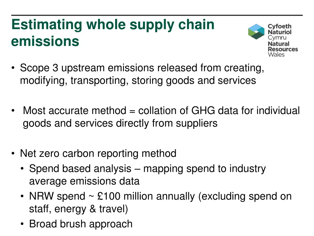 estimating whole supply chain emissions