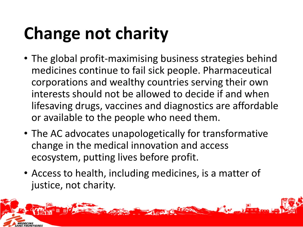 change not charity