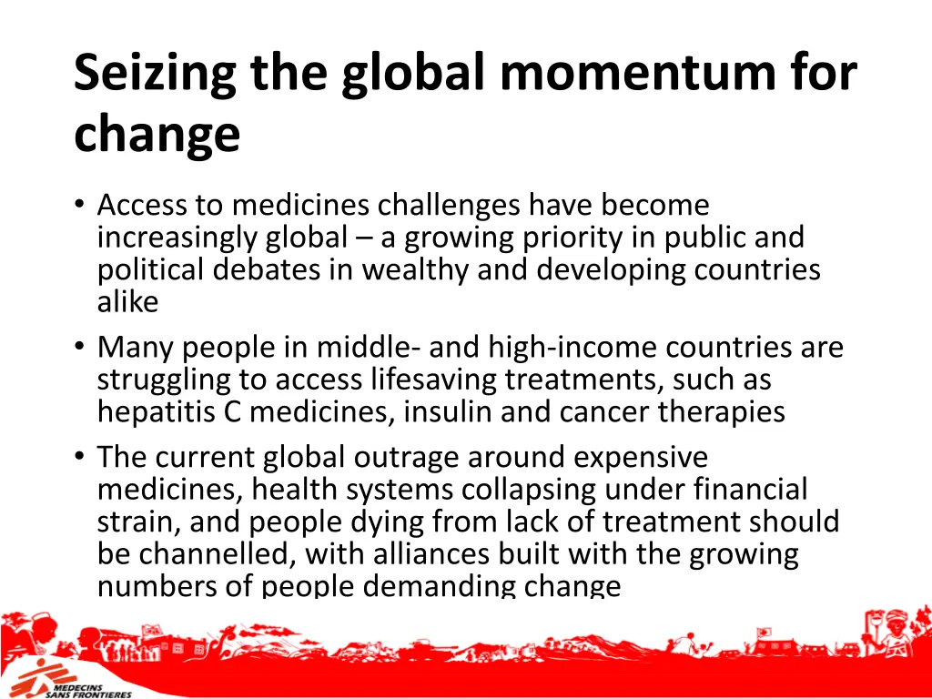 seizing the global momentum for change