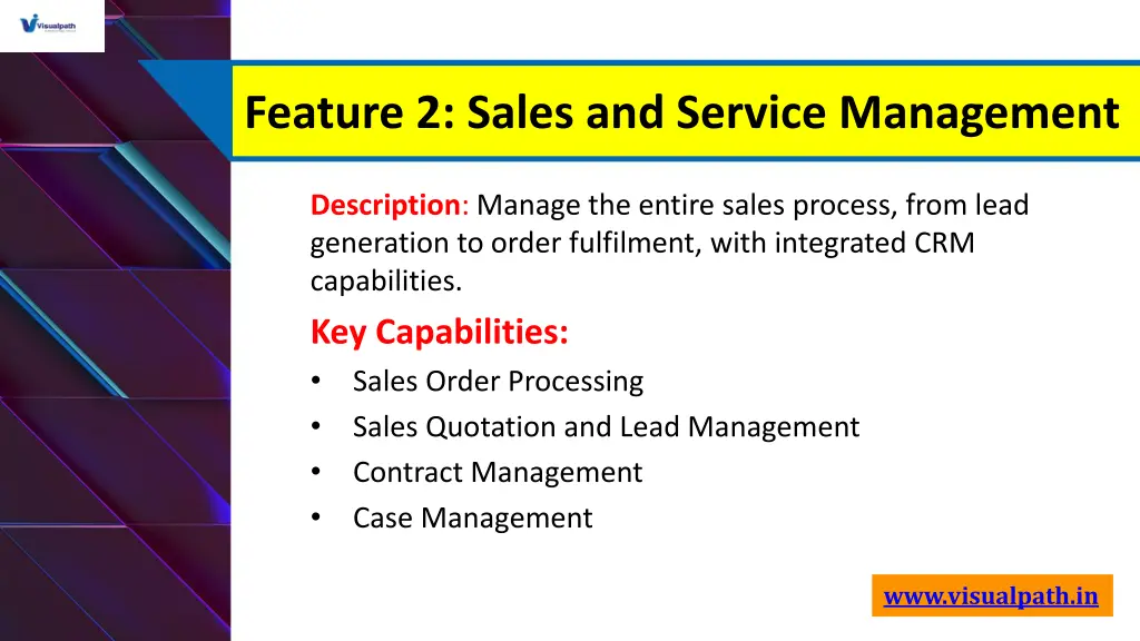 feature 2 sales and service management