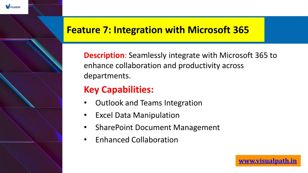 feature 7 integration with microsoft 365