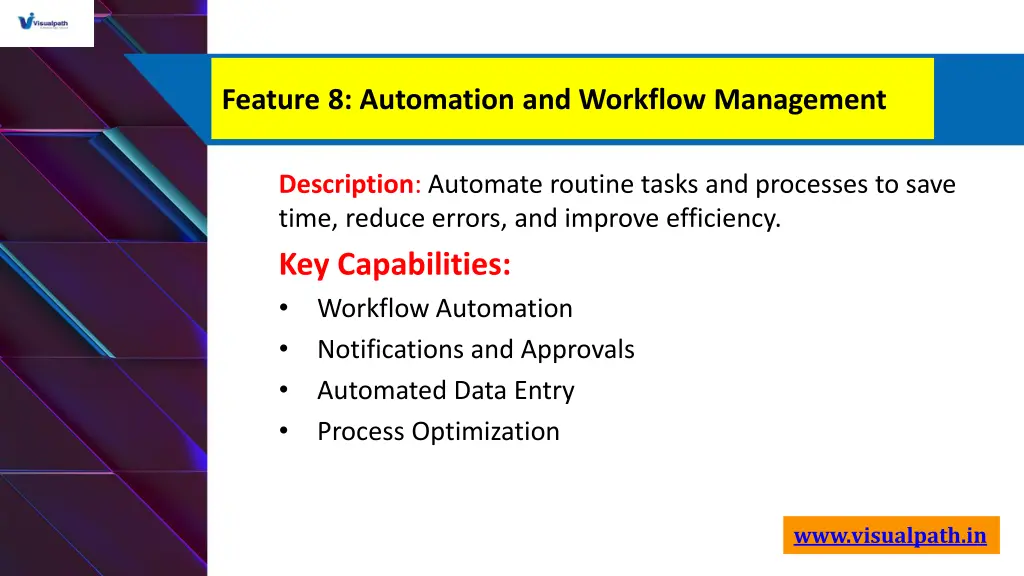 feature 8 automation and workflow management