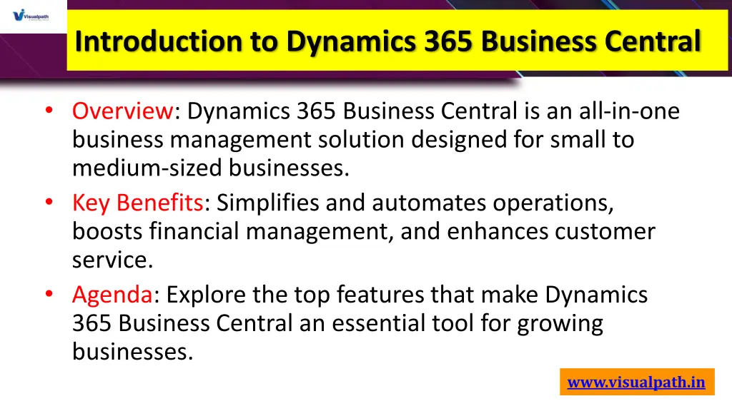 introduction to dynamics 365 business central