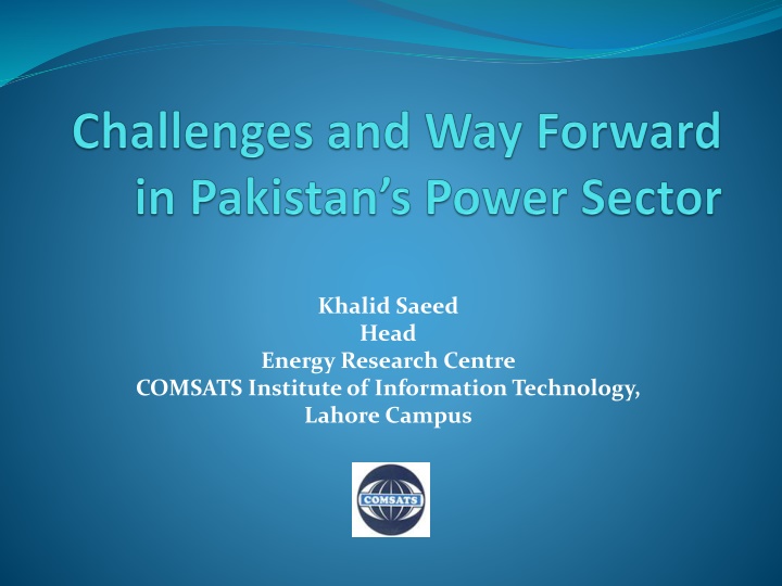 khalid saeed head energy research centre comsats