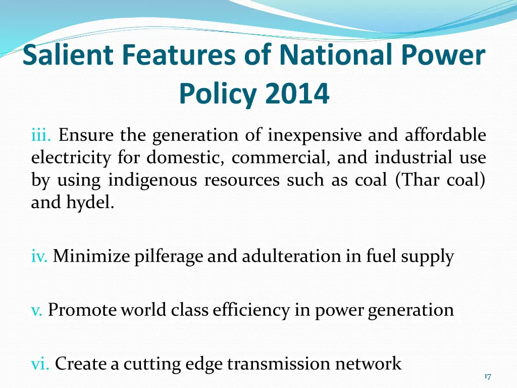 salient features of national power policy 2014 1