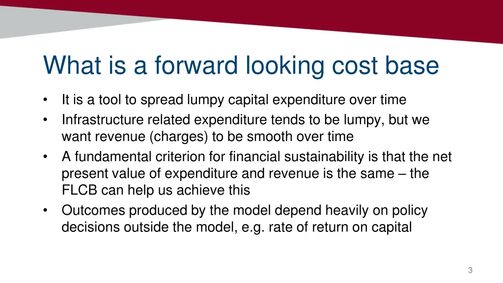 what is a forward looking cost base