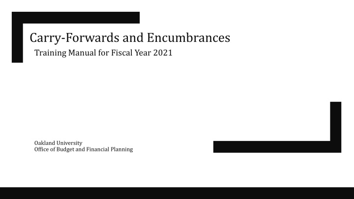 carry forwards and encumbrances training manual