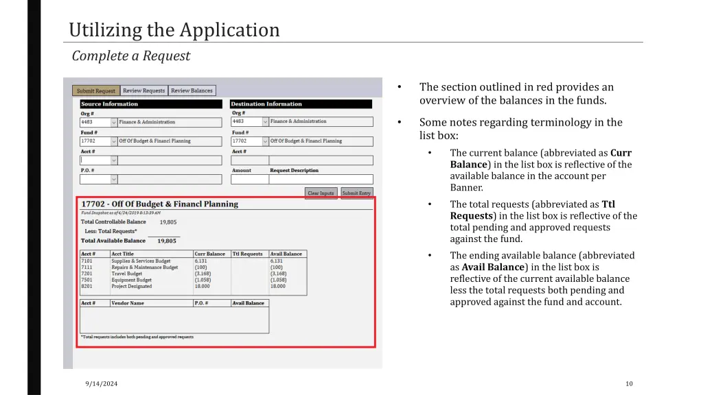 utilizing the application complete a request 1