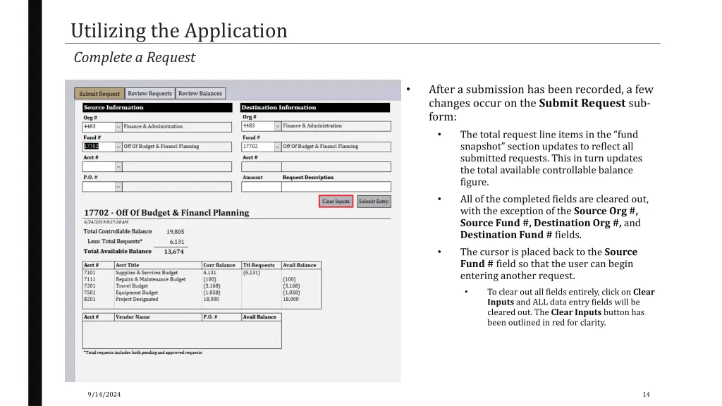 utilizing the application complete a request 5