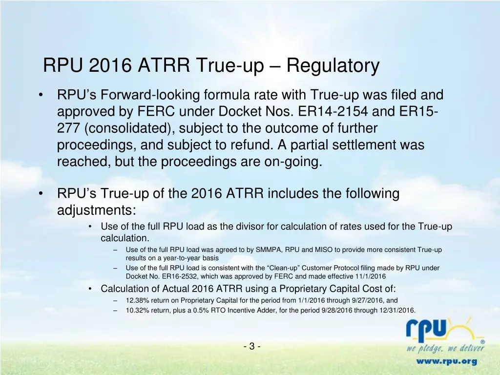 rpu 2016 atrr true up regulatory