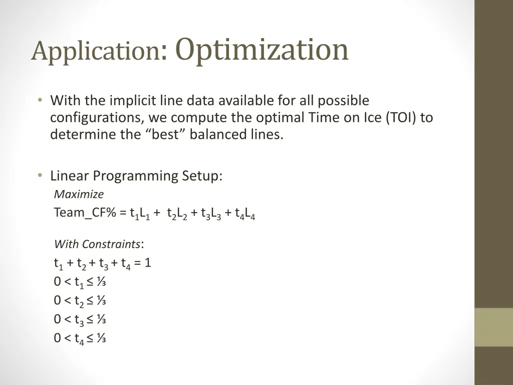 application optimization