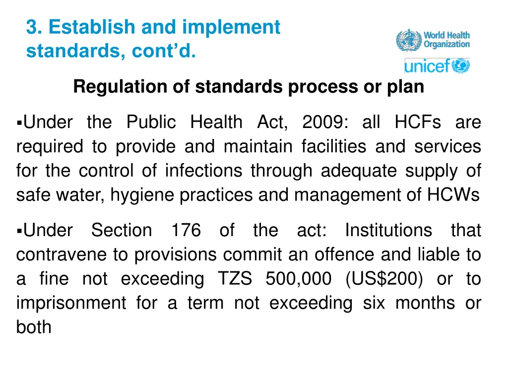 3 establish and implement standards cont d