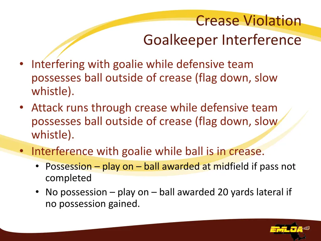 crease violation goalkeeper interference