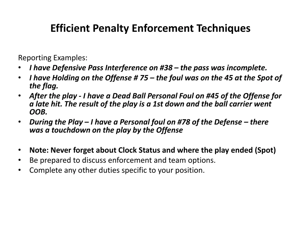 efficient penalty enforcement techniques 8