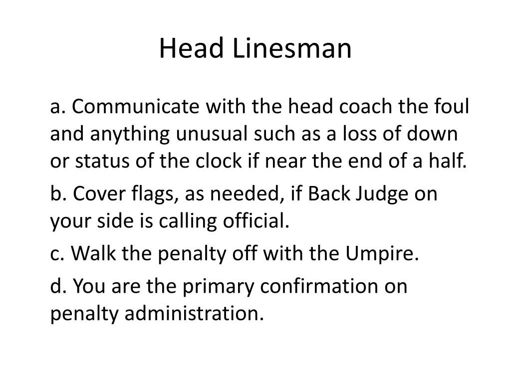 head linesman