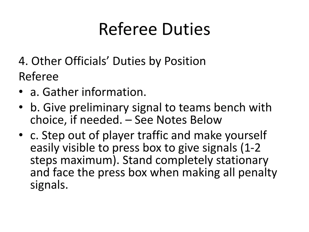 referee duties