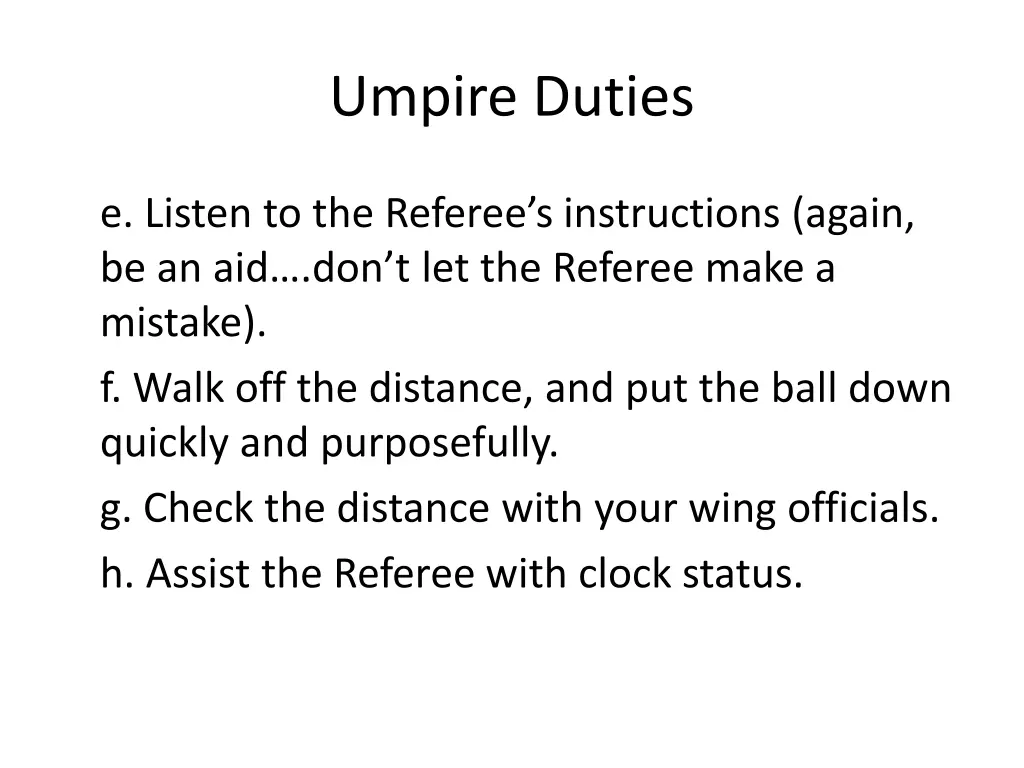 umpire duties 1