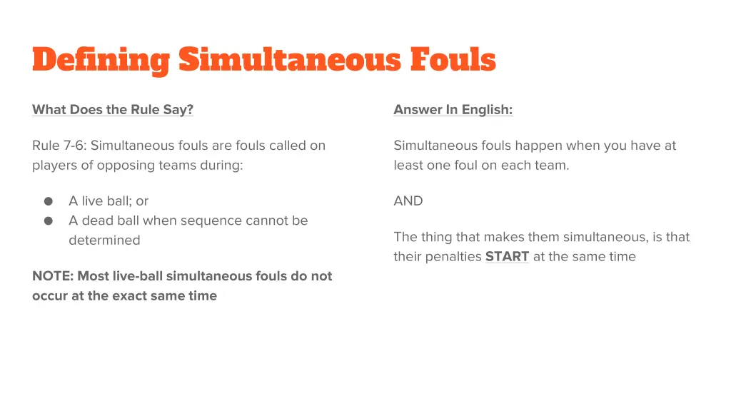 defining simultaneous fouls