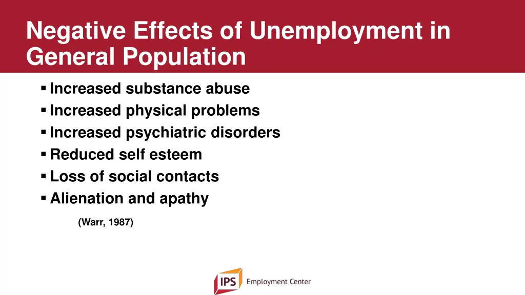 negative effects of unemployment in general