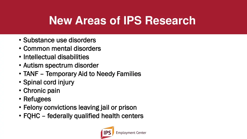 new areas of ips research