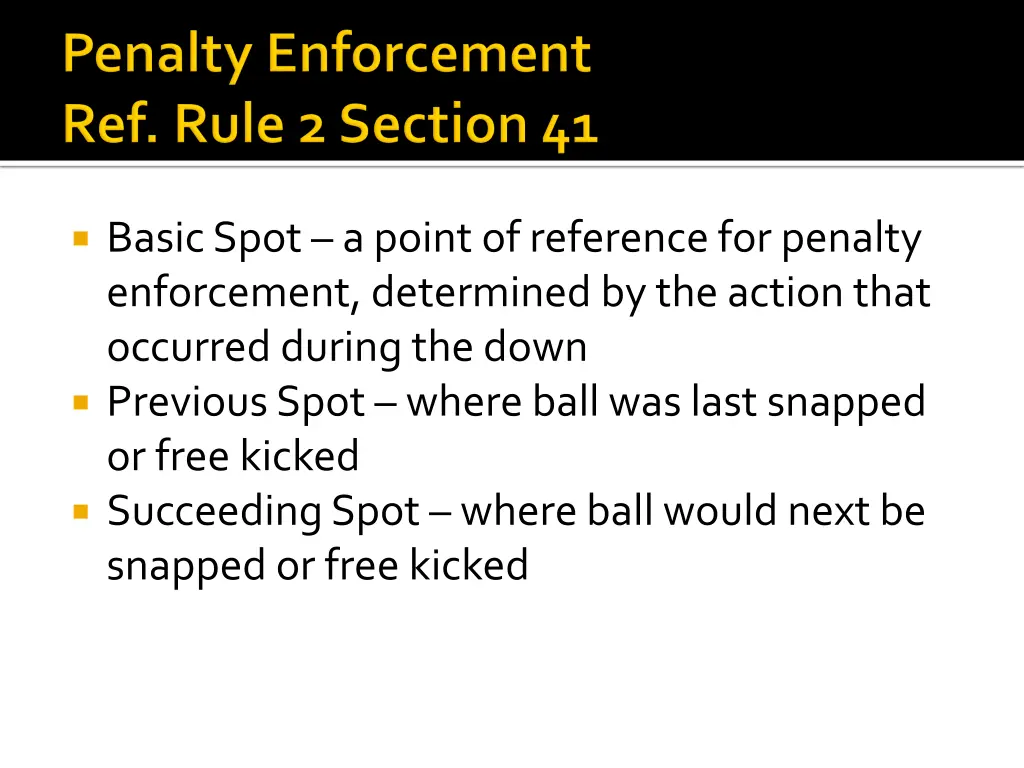 basic spot a point of reference for penalty